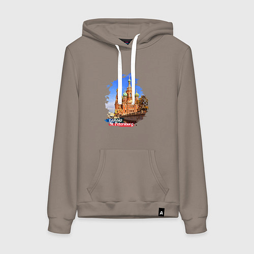 Женская толстовка-худи Путешествие Санкт-Петербург Россия / Утренний латте – фото 1