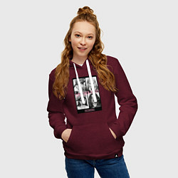 Толстовка-худи хлопковая женская Blackpink K-pop, цвет: меланж-бордовый — фото 2