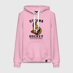 Толстовка-худи хлопковая женская OTTAWA SENATORS ОТТАВА СЕНАТОРЗ, цвет: светло-розовый