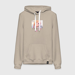 Толстовка-худи хлопковая женская Marin Kitagawa, цвет: миндальный