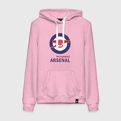 Толстовка-худи хлопковая женская Arsenal The Gunners, цвет: светло-розовый