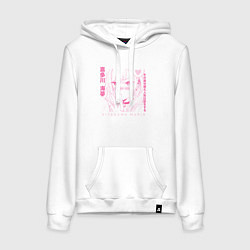 Толстовка-худи хлопковая женская Кросплеер Китагава, цвет: белый