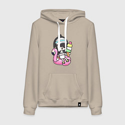 Толстовка-худи хлопковая женская Toca Boca девочка геймер, цвет: миндальный