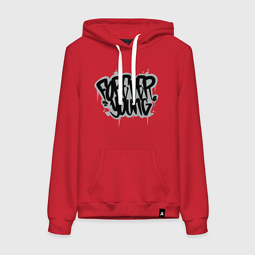 Женская толстовка-худи Forever Young - Навсегда молодой / Красный – фото 1