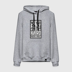 Толстовка-худи хлопковая женская Live fast 2, цвет: меланж