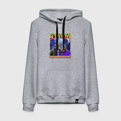Толстовка-худи хлопковая женская Scranton electric city, цвет: меланж