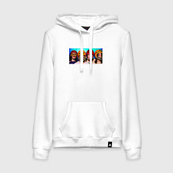 Толстовка-худи хлопковая женская Яркие RED HOT CHILI PEPPERS, цвет: белый