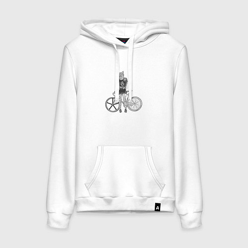 Женская толстовка-худи Байк Панк и Велосипед / Белый – фото 1