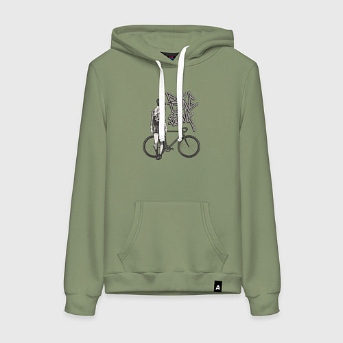 Женская толстовка-худи Bike punk girl / Авокадо – фото 1