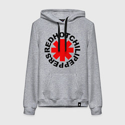 Толстовка-худи хлопковая женская Peppers logo, цвет: меланж