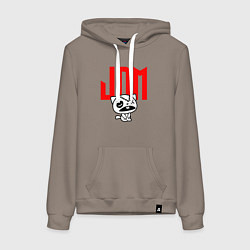 Толстовка-худи хлопковая женская JDM Kitten-Zombie Japan, цвет: утренний латте