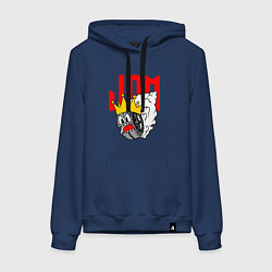 Толстовка-худи хлопковая женская JDM Wheel King, цвет: тёмно-синий
