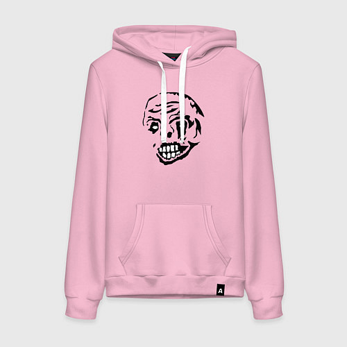 Женская толстовка-худи Zombie face / Светло-розовый – фото 1