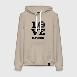 Толстовка-худи хлопковая женская Bayern Love Классика, цвет: миндальный