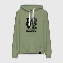 Толстовка-худи хлопковая женская Bayern Love Классика, цвет: авокадо