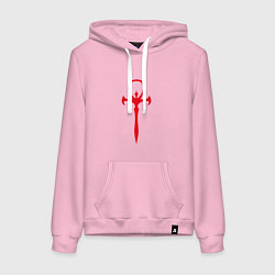 Толстовка-худи хлопковая женская Vampire The Masquerade Emblem, цвет: светло-розовый