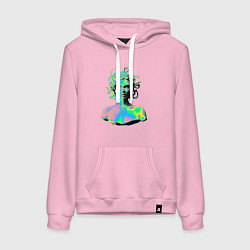 Толстовка-худи хлопковая женская Gorgon Medusa Vaporwave Neon, цвет: светло-розовый
