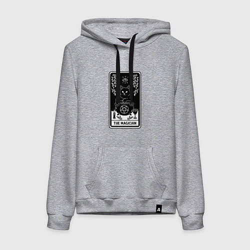 Женская толстовка-худи The Magician Tarot card Волшебник карта Таро / Меланж – фото 1