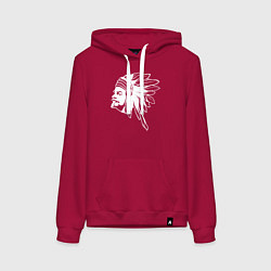 Толстовка-худи хлопковая женская Ленин вождь СССР, цвет: маджента