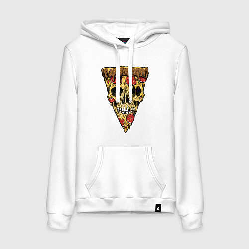 Женская толстовка-худи Pizza - Skull / Белый – фото 1