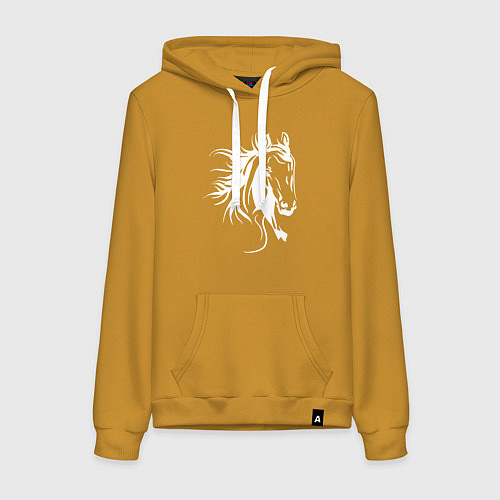 Женская толстовка-худи Лошадиная голова / Горчичный – фото 1