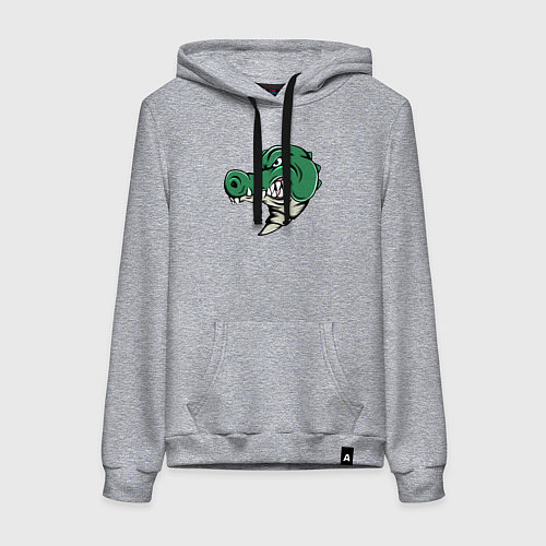 Женская толстовка-худи Злой Крокодил / Меланж – фото 1