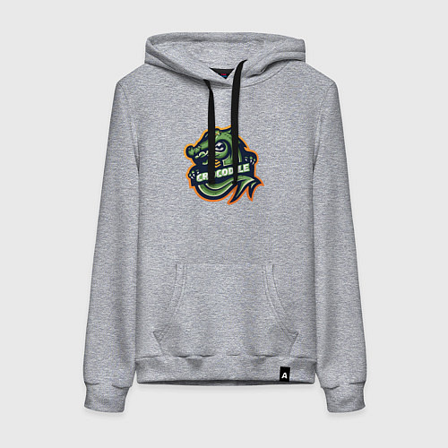 Женская толстовка-худи Крокодил Дракон / Меланж – фото 1