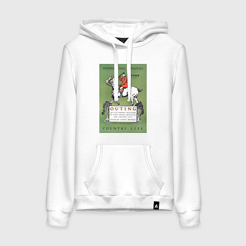 Женская толстовка-худи Outing Винтажная обложка журнала / Белый – фото 1
