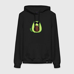 Толстовка-худи хлопковая женская Avo cat o в очках, цвет: черный