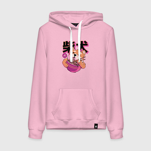 Женская толстовка-худи Japanese Shibu Inu / Светло-розовый – фото 1