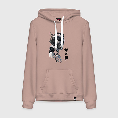 Женская толстовка-худи Xbot 4000 в профиль с лого / Пыльно-розовый – фото 1