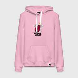 Толстовка-худи хлопковая женская Майами Хит NBA, цвет: светло-розовый