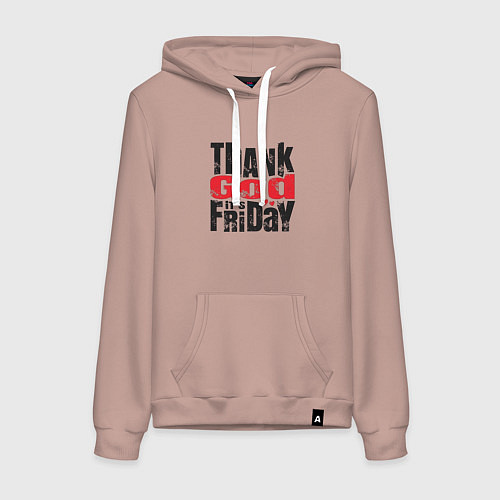 Женская толстовка-худи Боже, спасибо за пятницу! / Пыльно-розовый – фото 1