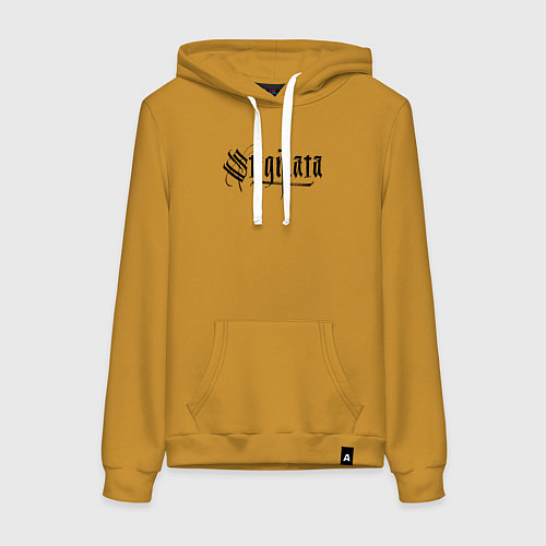 Женская толстовка-худи Stigmata логотип / Горчичный – фото 1