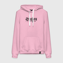 Толстовка-худи хлопковая женская Stigmata логотип, цвет: светло-розовый