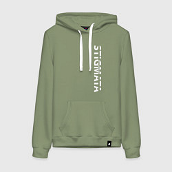 Толстовка-худи хлопковая женская Stigmata ПРОТИВ ПРАВИЛ, цвет: авокадо