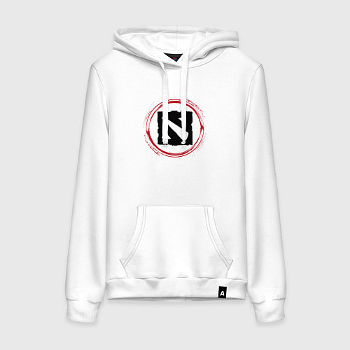 Женская толстовка-худи Символ Dota и красная краска вокруг / Белый – фото 1