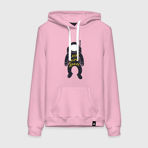Женская толстовка-худи Нуждаюсь в космосе / Светло-розовый – фото 1