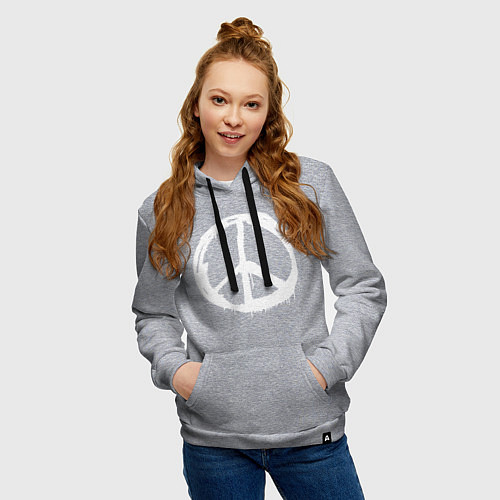 Женская толстовка-худи Pacific symbol white / Меланж – фото 3