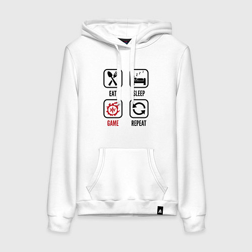 Женская толстовка-худи Eat - Sleep - Final Fantasy - Repeat / Белый – фото 1