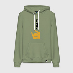 Толстовка-худи хлопковая женская Half life - city17, цвет: авокадо