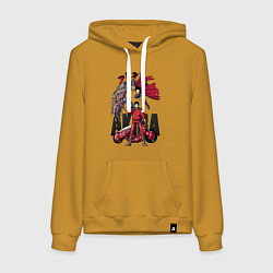Толстовка-худи хлопковая женская Akira anime, цвет: горчичный