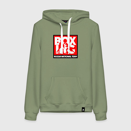 Женская толстовка-худи Boxing team russia / Авокадо – фото 1