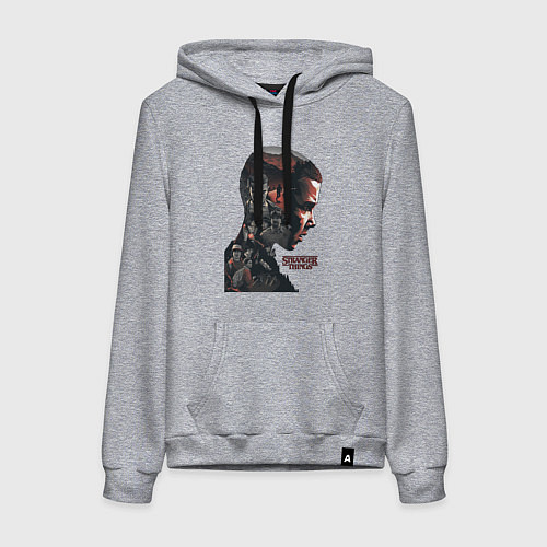 Женская толстовка-худи Stranger Things - eleven / Меланж – фото 1