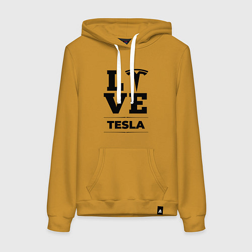 Женская толстовка-худи Tesla Love Classic / Горчичный – фото 1