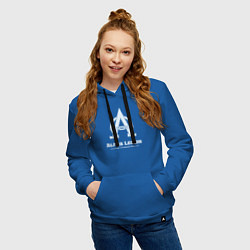 Толстовка-худи хлопковая женская Альфа легион винтаж лого, цвет: синий — фото 2