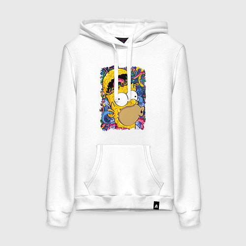 Женская толстовка-худи Мозг Гомера Симпсона - постер / Белый – фото 1