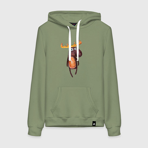 Женская толстовка-худи Прикольный лосяш / Авокадо – фото 1