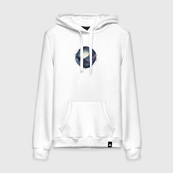 Толстовка-худи хлопковая женская Внедорожник против медведя, цвет: белый