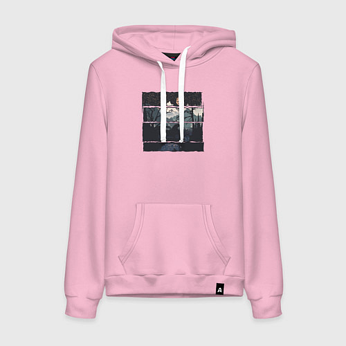 Женская толстовка-худи Внедорожник и медведь / Светло-розовый – фото 1